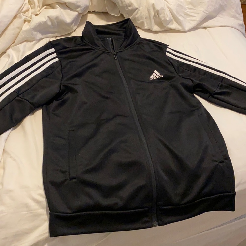 Adidas tracksuit zippered collared jacket